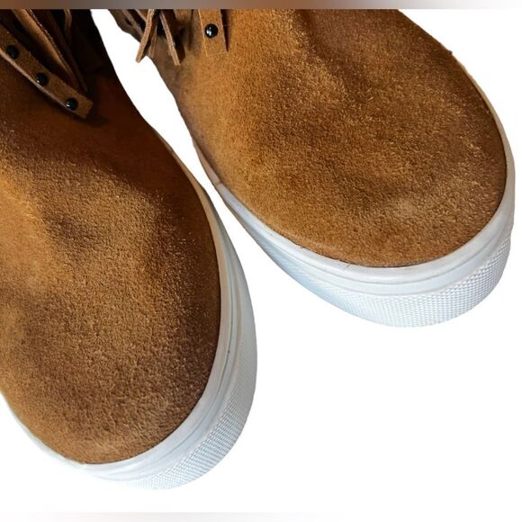 SCHUTZ Suede Leather Looped Studded Fringe Ankle Boots - Picture 4 of 10